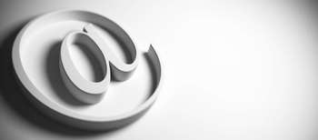3D at symbol on light background